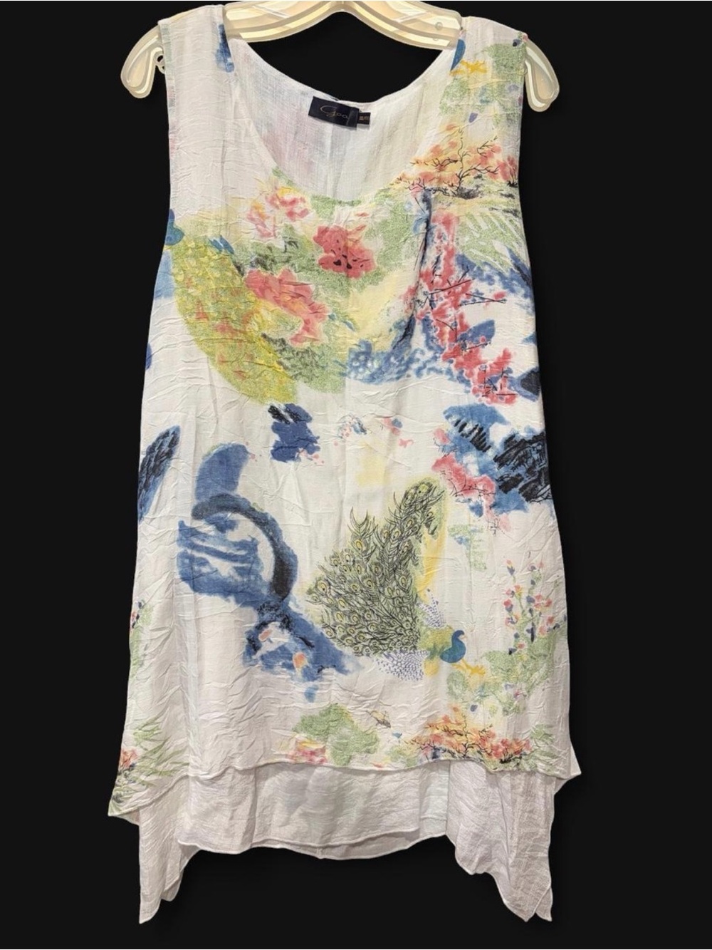 Lightweight Sleeveless Top -Water Color Graphic